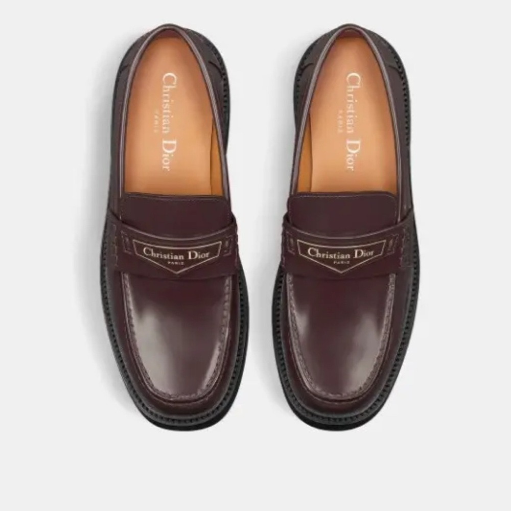 Women’s Dior Boy Leather Loafers Burgundy Brown size 39 in great condition